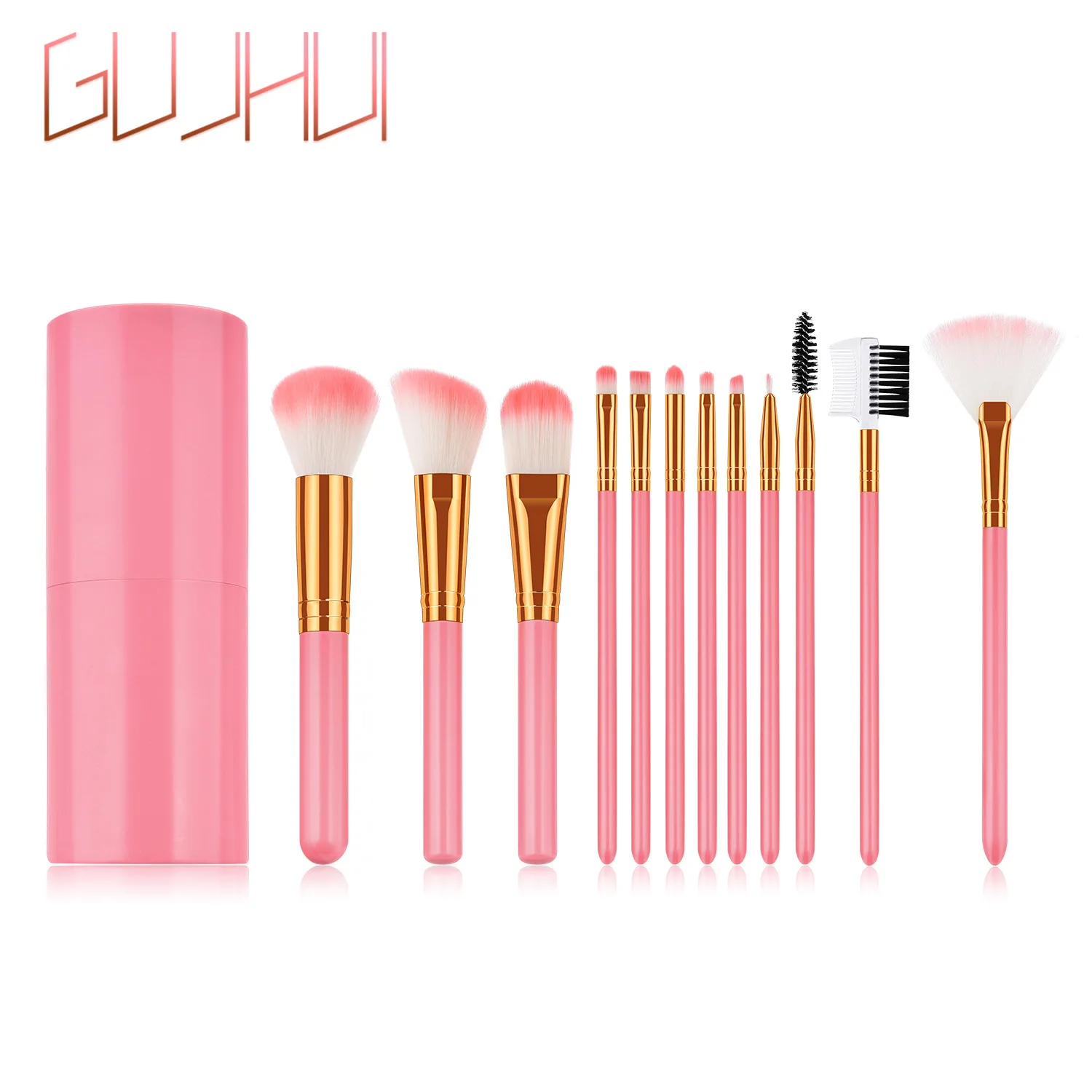 

Pink Professional Makeup Brushes Set Foundation Powder Blusher Contour Eyeshadow Eyebrows Beauty Cosmetics Makeup Brushes