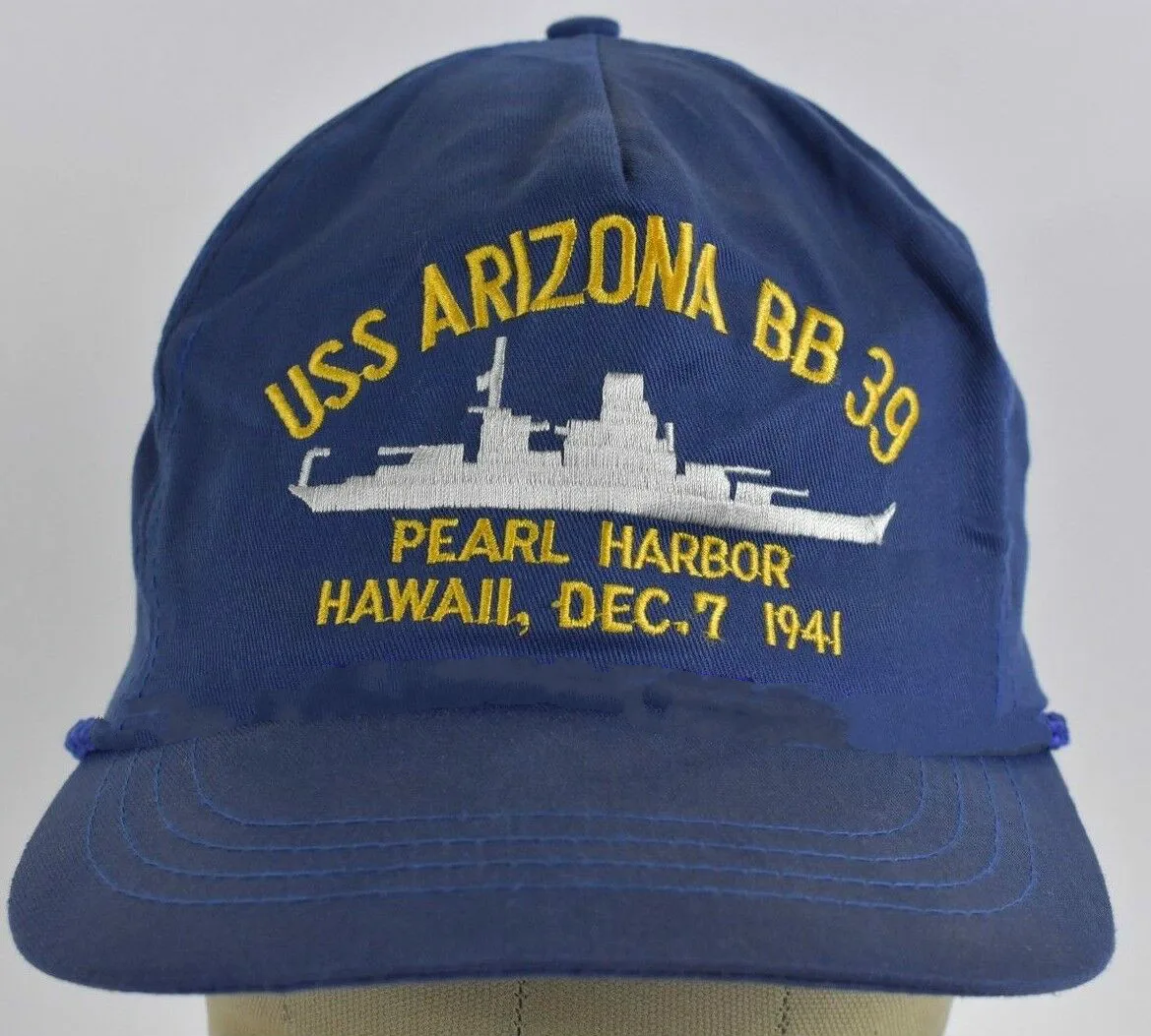 Темно-синие USS Arizona BB 39 1941 бейсболки кепки с принтом регулируемые