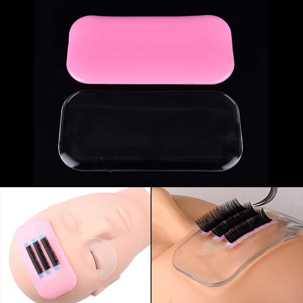 Individual EyeLash Stand 1Pcs Reuseable Eye Lashes Silicone Rectangle Pads Extension Stand flexible Make Loose Pallet