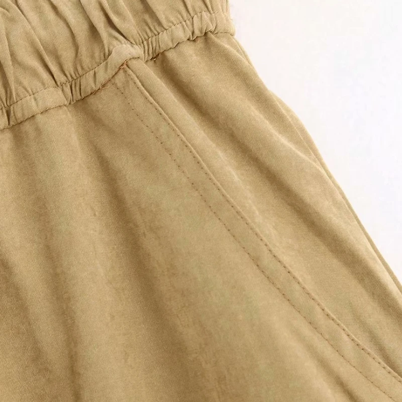 Новая женская элегантная Однотонная юбка миди с завязками, эластичный пояс, карманы, Женские базовые повседневные шикарные юбки mujer QUN423