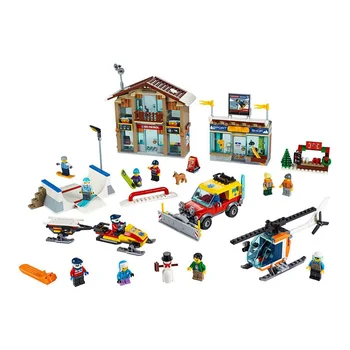

2020 New City Blocks Compatible with 60203 60233 60232 Ski Resort Donut Shop Building Blocks Educational Toys