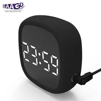 

1Set LED Silicone Alarm Clocks Silicone Electronic Table Clock Calendar Perfection Voice Control 2 Power Supply Batteries