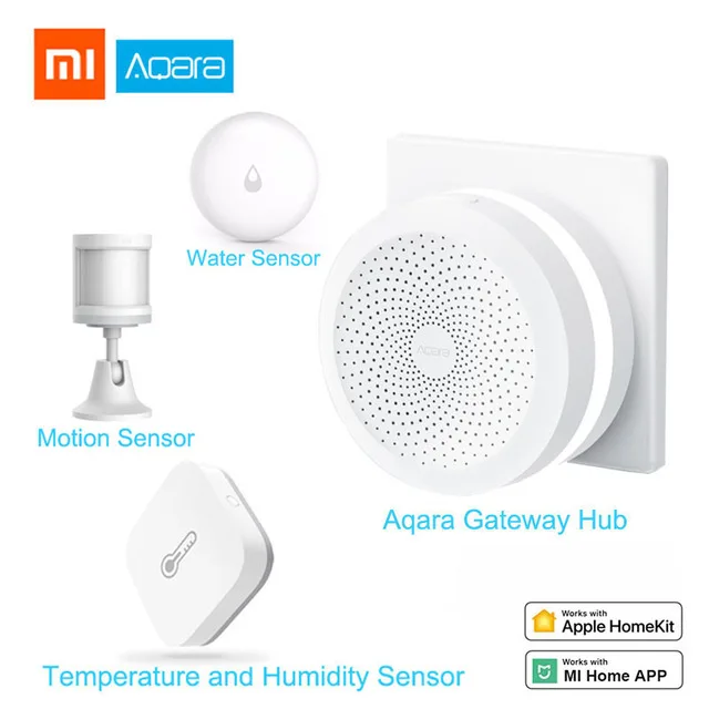 4 in 1as picture Xiaomi Aqara комплекты умного дома шлюз 3 хаб камера настенный беспроводной переключатель двери окна сенсор дверной звонок беспроводной релейный модуль домашний комплект - Цвет: 4 in 1as picture