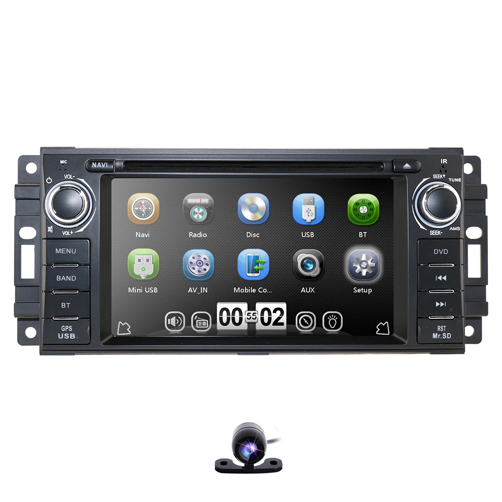 1din 6," Автомобильный мультимедийный плеер для Jeep/Chrysler/Dodge/Liberty/Wrangler/Sebring/Grand Cherokee радио gps автомобильный монитор головное устройство - Цвет: Camera3