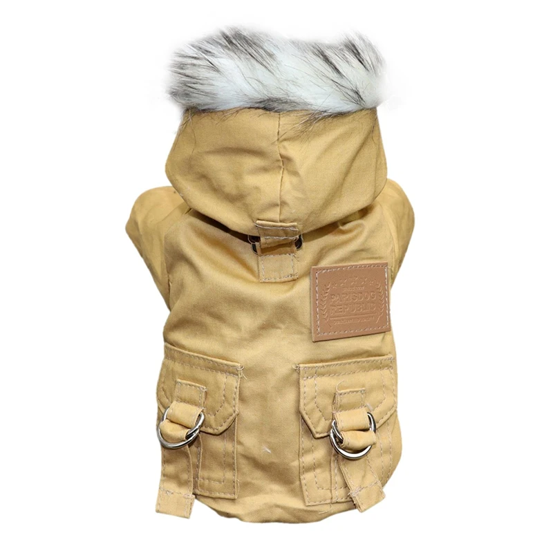 Пальто с капюшоном для собак, зимняя одежда для маленьких собак, осенняя куртка для щенков, теплая флисовая одежда для чихуахуа, французская одежда для бульдога, Комбинезоны - Цвет: K