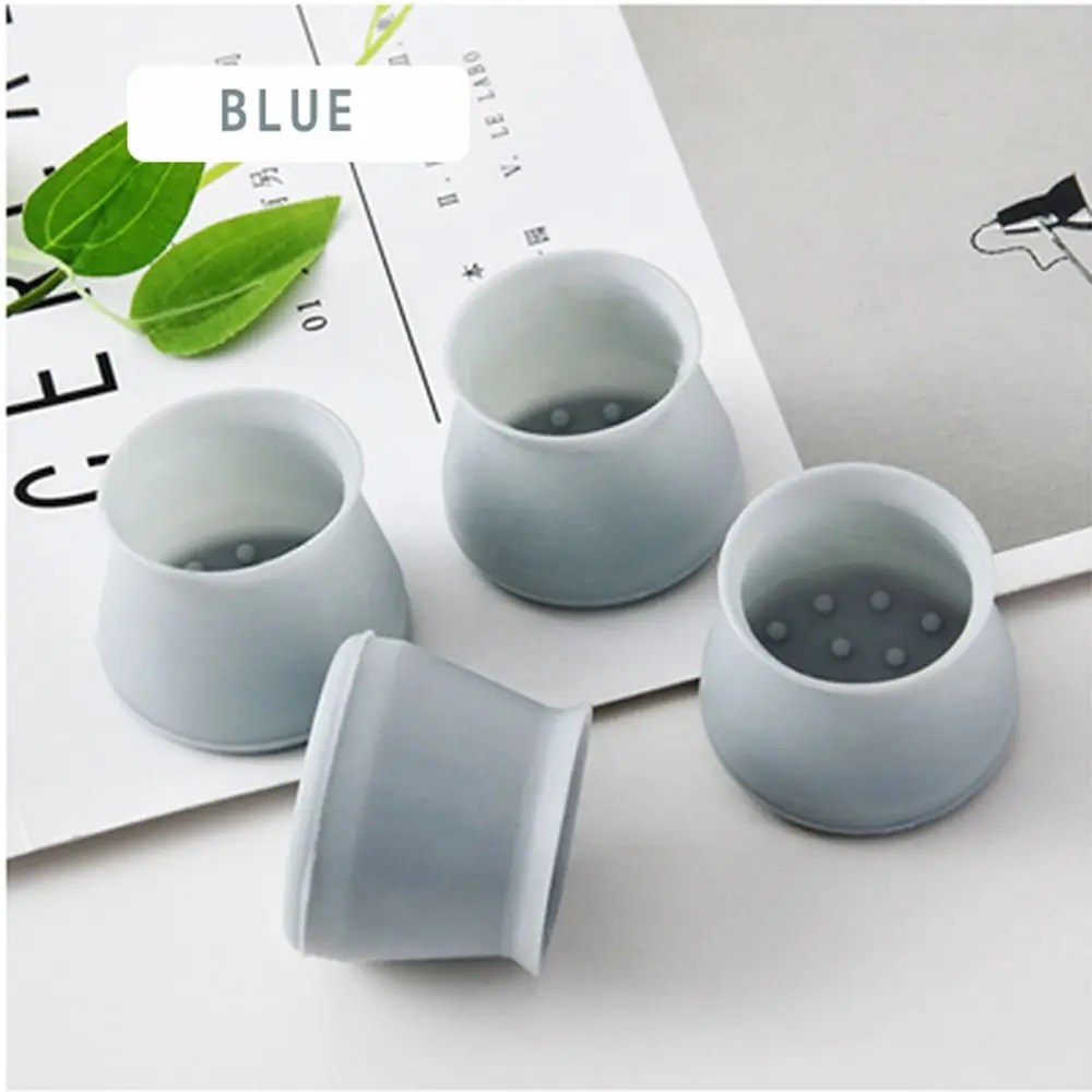 blue 4 шт./компл. общего резиновые стол и стул, закрывающий ступни домашняя накладка под ножку стола Защитная крышка немой Подушечка для ножек стула анти-скольжения - Цвет: blue