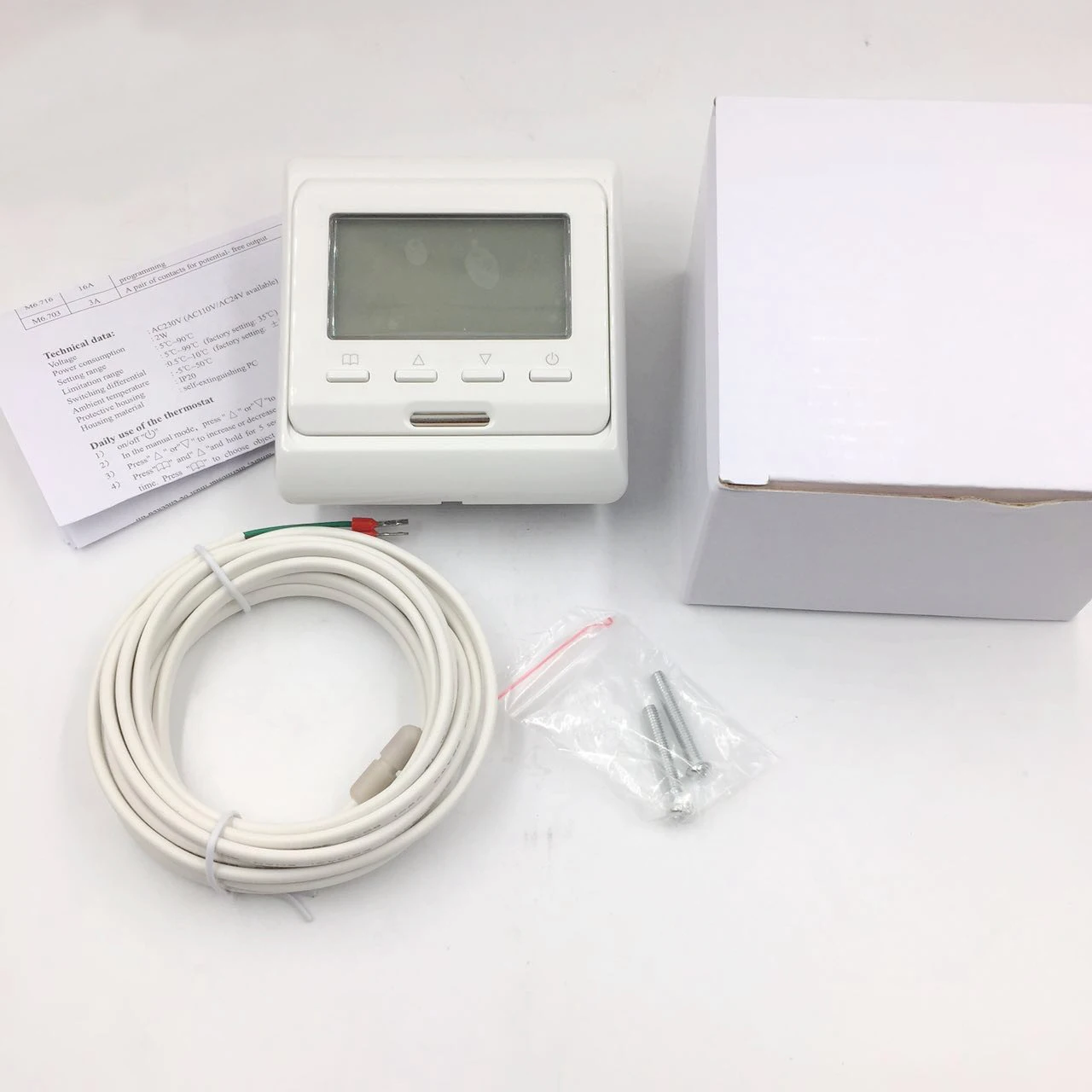 220V 16A Температура контроллер ЖК-дисплей программируемый Электрический цифровой термостат напольного нагрева воздуха в помещении теплые полы Системы