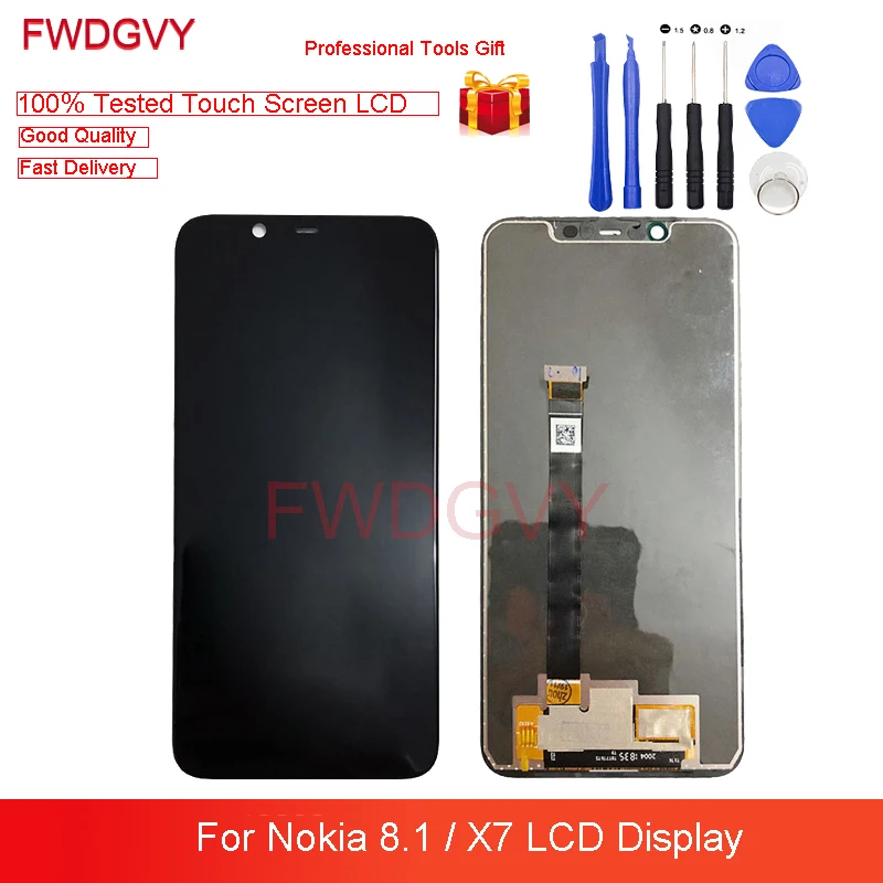 

6.18" Screen For Nokia 8.1 LCD Display Touch Screen Assembly Digitizer For Nokia X7 TA-1099 TA-1113 TA-1115 Lcds