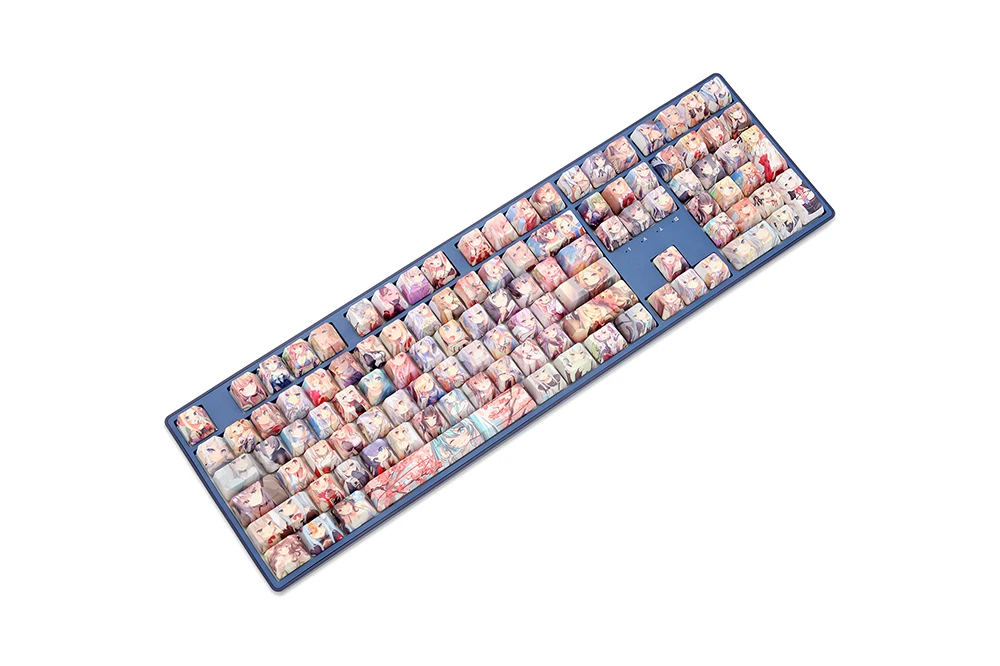 Omo Anime Bonito Jovem Menina Perfil Oem Corante Sub Keycap para Teclado Mecânico 60 87 104 Tkl Ansi Xd64 Bm60 Bm68 - Imagem 4