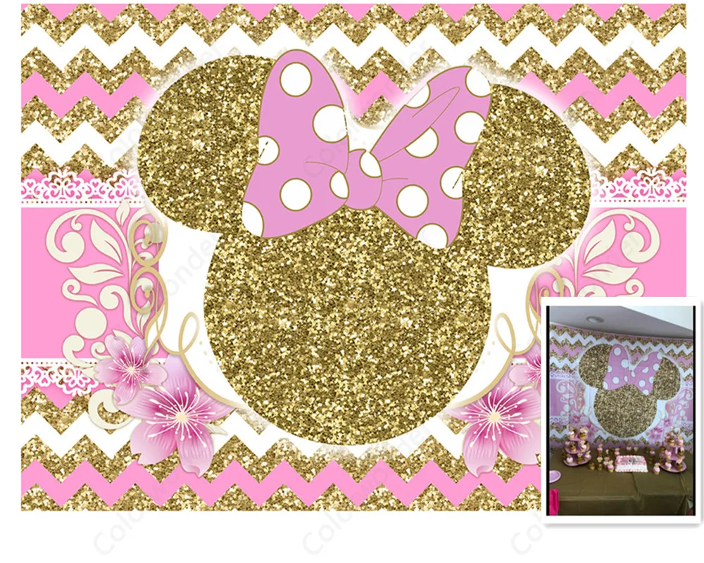 pink and gold minnie mouse baby shower