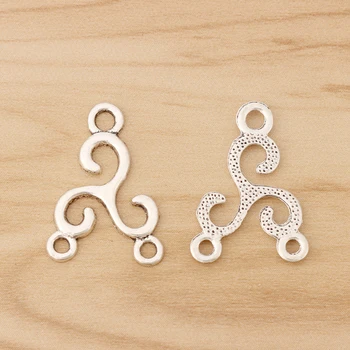 

20 Pieces Silver Color Celtics Knot Triskele Triskelion Triple Connectors Charms Pendants for Necklace Earring Jewellery Making