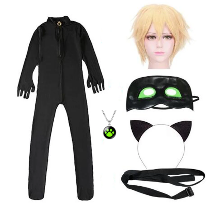 Us 298 28 Offladybuy Cat Noir Jumpsuit Boy Spandex Clothes Adrien Marinette Cosplay Costumes Black Cat Halloween Christmas Gift On Aliexpress