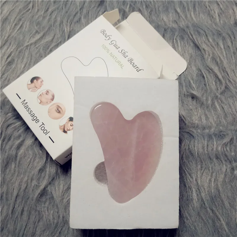 100% Natural Jade Stone Gua sha Board Massage Rose Quartz Guasha Plate For Face Neck Back Beauty Health Massage Tools