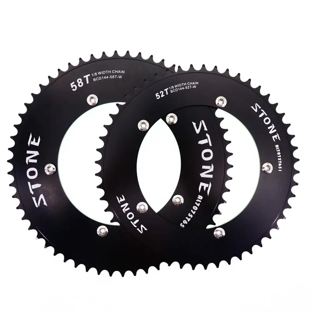 Stone 144 BCD Aero Chainring Fixed gear Track Bike Fixie Round 42T 46T 47T 48T 50T 52t 54 57t 58t 59 60t зуб 144bcd ChainWheel