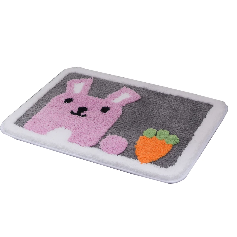 rabbit Коврик для двери из микрофибры, ковер для спальни, кухни, ванной, ванной комнаты, нескользящий коврик с мультяшным принтом, впитывающий коврик для ног - Цвет: rabbit