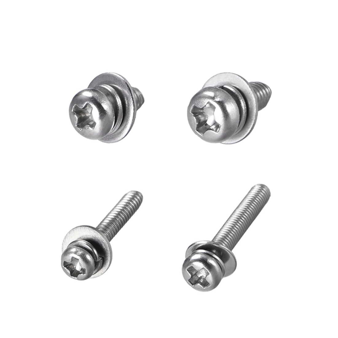 

uxcell M2 M2.5 M3 M4 M5 Stainless Steel Phillips Pan Head Machine Screws Bolts Combine with Spring Washer and Plain Washers