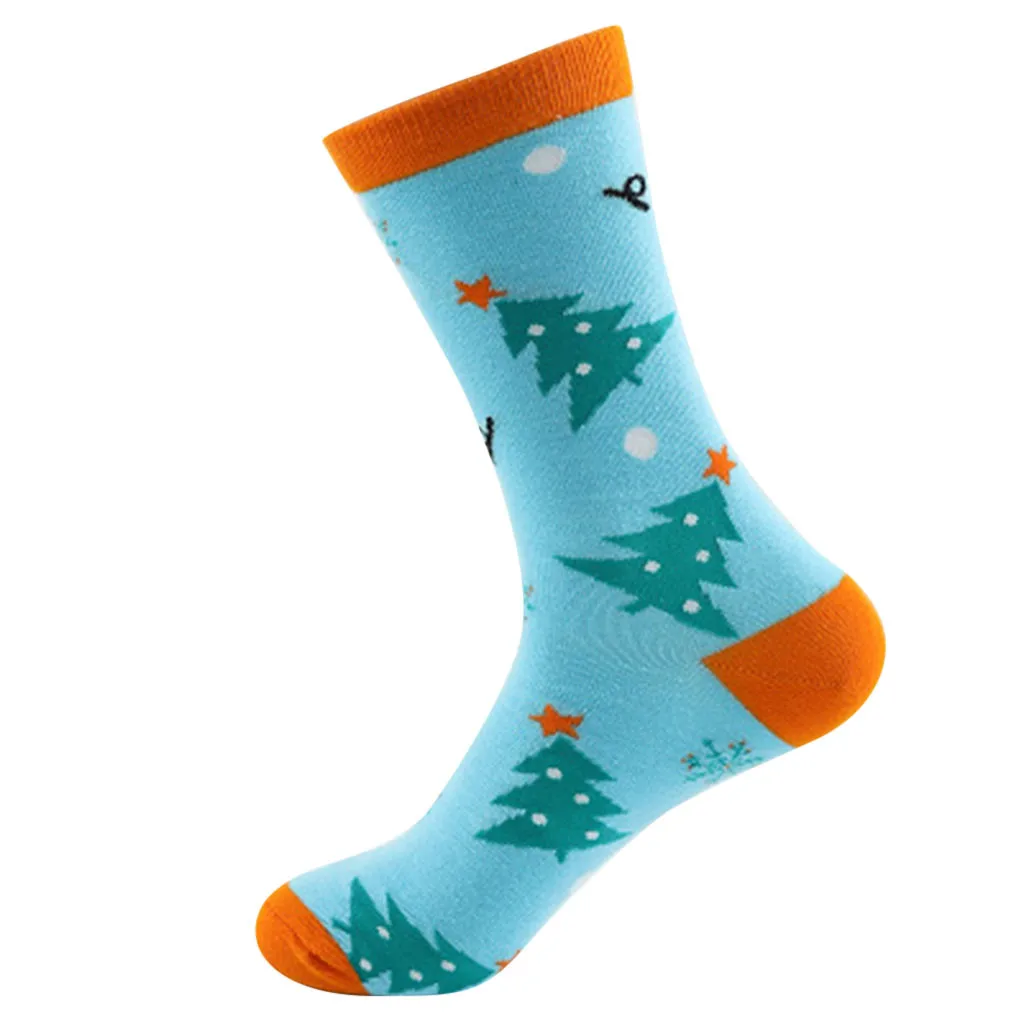Christmas Socks Women Ladies Warm Elk Snowman Socks Casual High Quality Cotton Socks Stocke Funny Socks Calcetines Mujer - Цвет: Orange