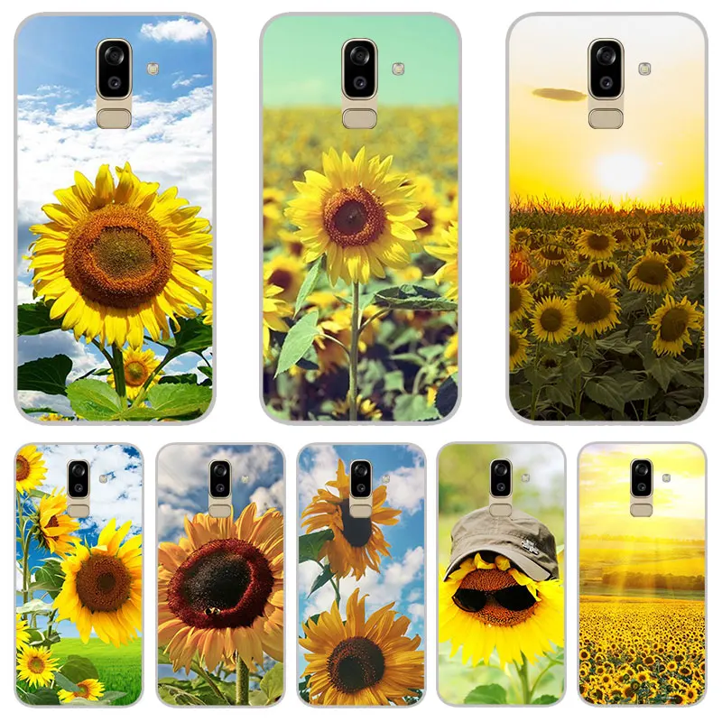 Подсолнечника с рисунком &quotПодсолнух&quot матовый Силиконовый чехол для Samsung Galaxy J2