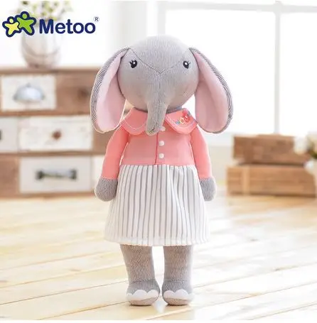 Metoo angela 30cm Kawaii Stuffed Elephant Baby Kids Toys for Girls Birthday Christmas Gift Plush Sweet Cute Lovely doll - Цвет: Белый