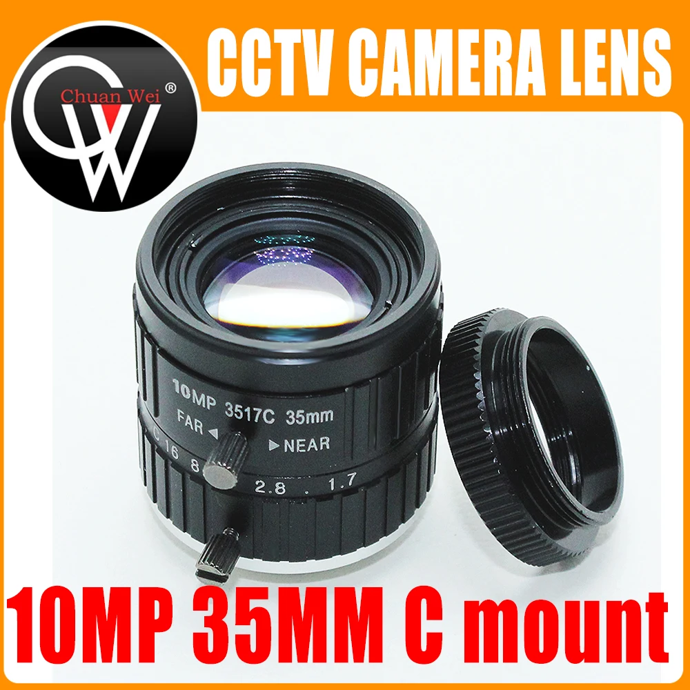 HD 10MP CCTV Camera Lens 35mm 10Megalpixel C Mount ручная диафрагма F1.7 1 &quotКамера Безопасности