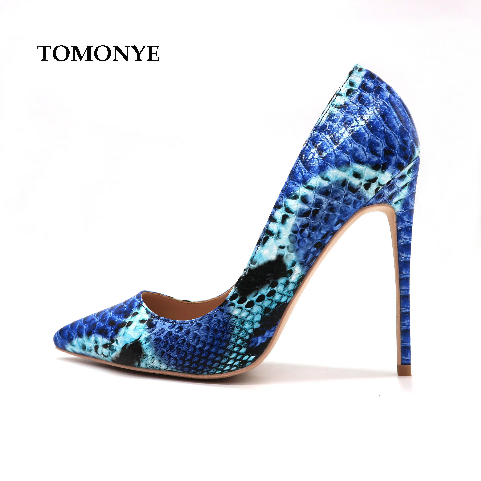 Оптом заводской распределитель под заказ темно-синяя змея-Питон с острым носком женские Вечерние туфли на высоком каблуке 12 см туфли-лодочки Размер 10 12