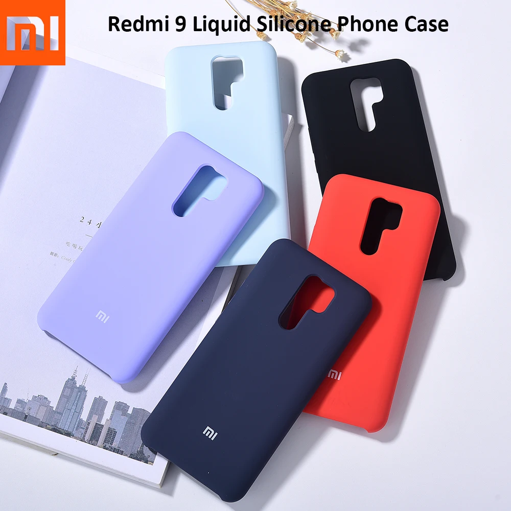 Оригинальный чехол для телефона Redmi 9 из жидкого силикона защитная задняя крышка