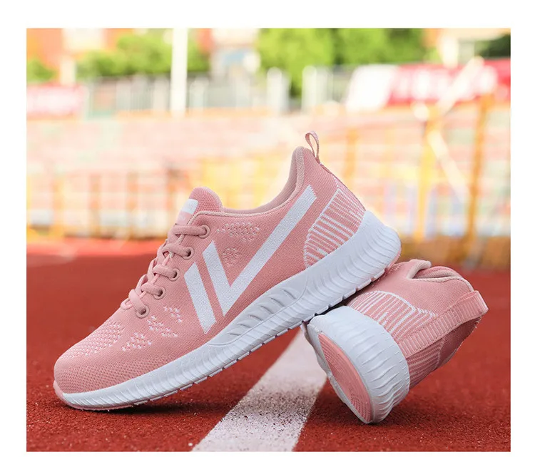QJ 916-2019 Autumn Mesh Women Sneakers Woman Sport Running Flat Shoes-3