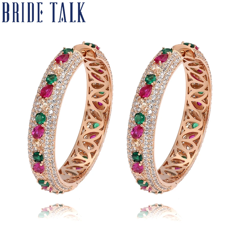 rose gold color Невесты Talk Роскошные модные особенности элегантные специальные дизайнерские серьги-кольца кубический циркон Ювелирные изделия Подарки Букле д 'ореиль femme - Окраска металла: rose gold color