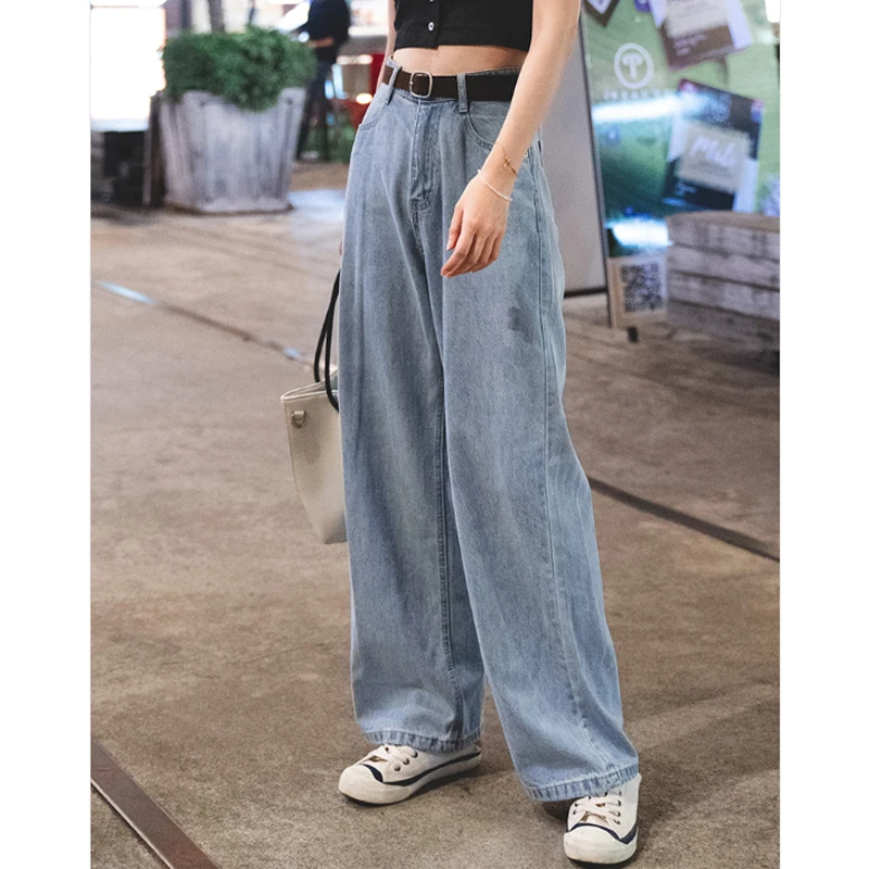 

Jeans Woman High Waist 2020 New Wide Leg Female Pants Straight Loose Blue Mom Pants Fashion Baggy Boyfriend Jean Women Trousers