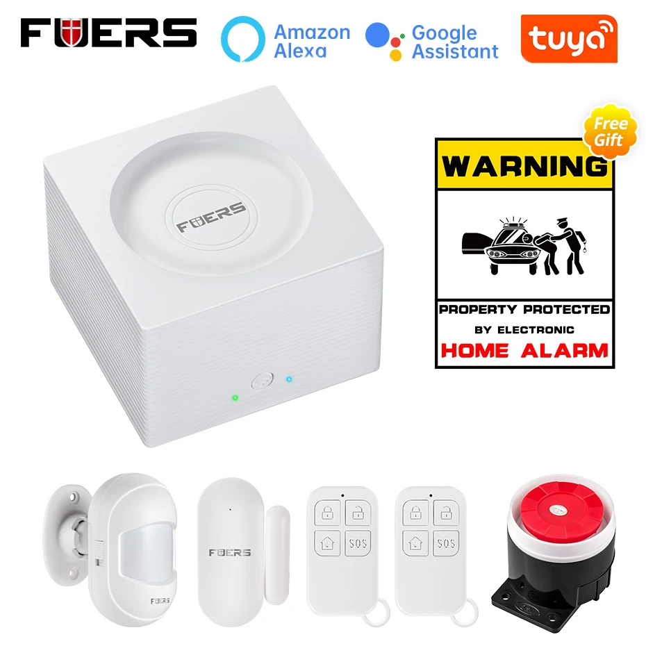 Fuers G95 Smart Home Security Alarm System Tuya APP Control WIFI GSM Wireless camera Voice Broadcast Language Switched System