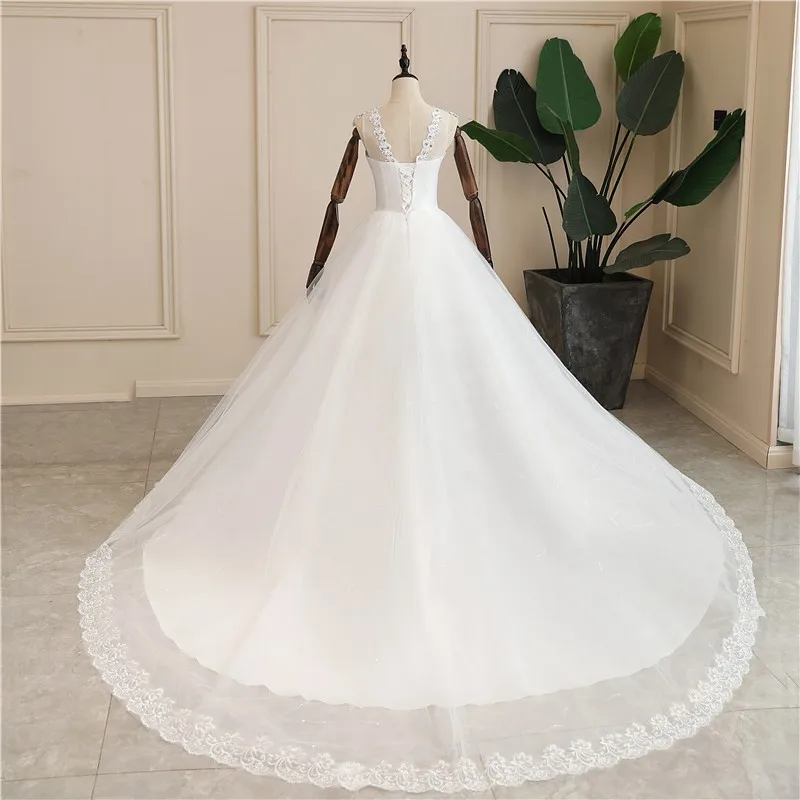 Sleeveless Wedding Dresses Vestido De Noiva Classic V-neck Ball Gown Luxury Crystal Robe De Mariee Plus Size Light Bridal Gown mermaid wedding dress