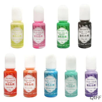 

9 Pcs/set Solid Color Resin Dye Epoxy UV Coloring Pigment DIY Handmade Craft Art Set Jewelry Making Filler
