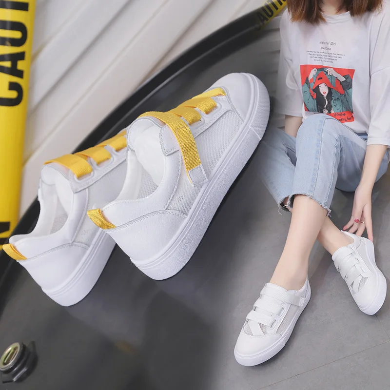 

Mesh Velcro Shoes White Women's 2020 Summer New Style Versatile Korean-style Breathable lou kong wang Red Shoes