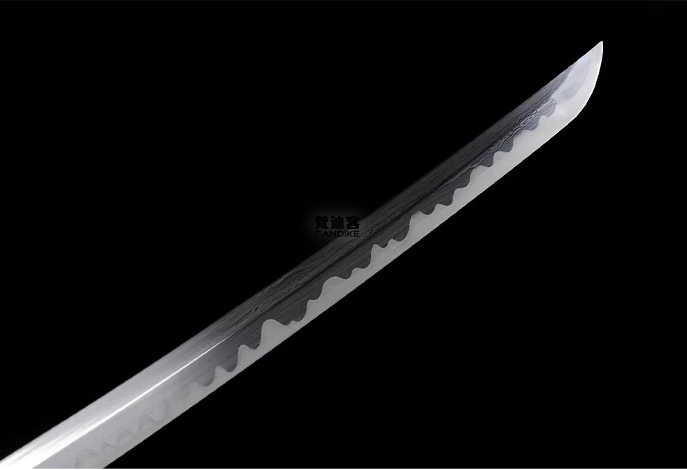 Full tang Handmade Folded Steel Japanese samurai Very Sharp katana Copper fittings pattern steel Chinese Sword machete