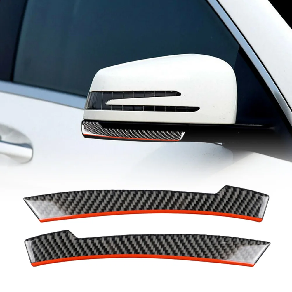 2 шт. накладки на боковые зеркала автомобиля из углеродного волокна для Benz A B C E CLA