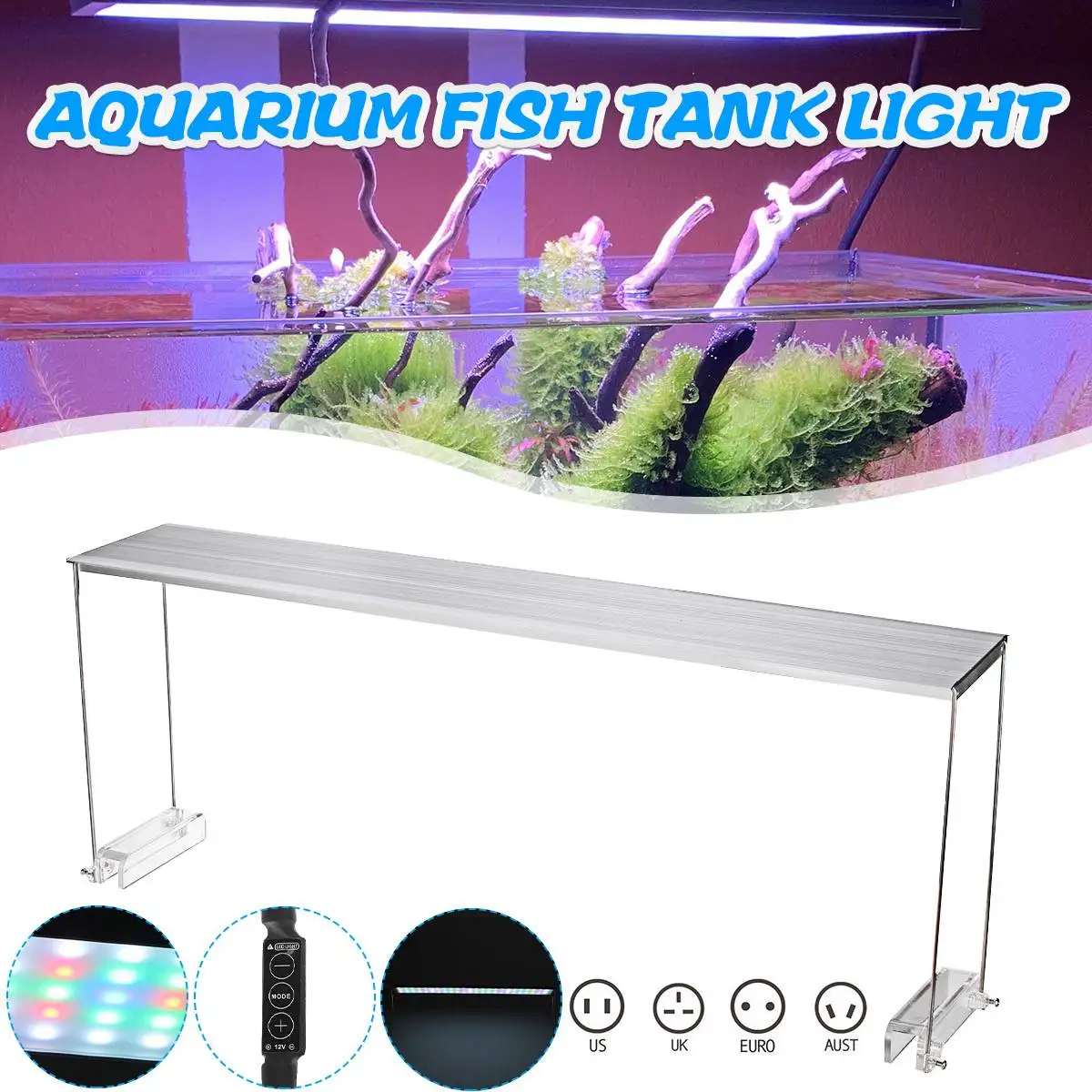 

60-80cm RGB60 Aquarium Fish Tank Plant Light 120 LED 110/240V Plant Sunrise Lamp