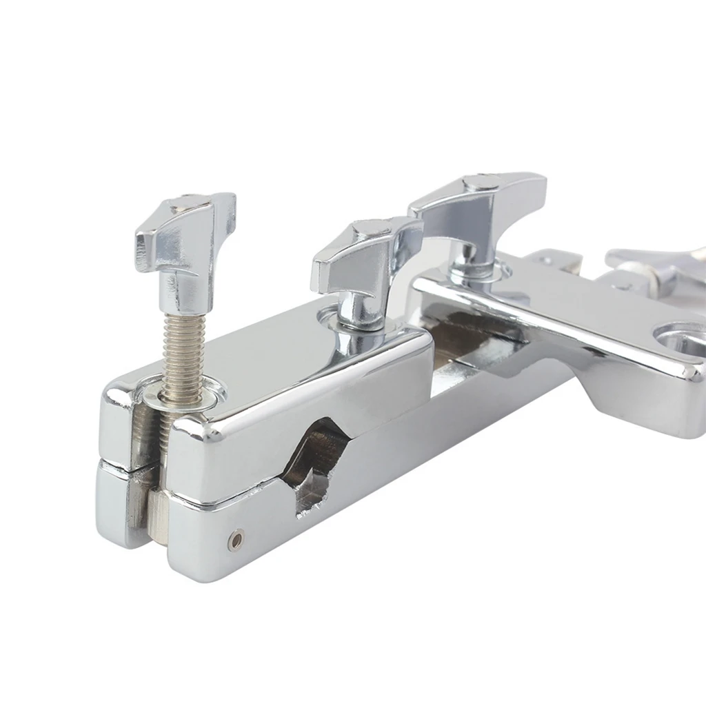 

Metal Rotating Stand Clamp For Drum Cow Bell Percussion Instruments Silver