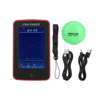 

0.6m-80m Wireless Underwater HD Fish Finder Touch Screen Waterproof Echo Alarm Sonar Sensor