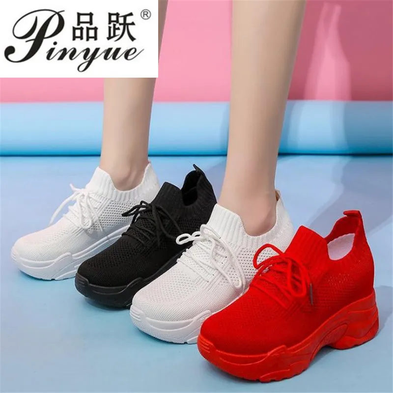 Zapatillas de deporte blancas para mujer, zapatos informales con cordones de malla transpirable para mujer, calzado deportivo para correr aire libre, caminar y saltar, otoño - AliExpress