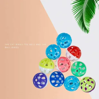 

Small Hollow Plastic Cat Toy Ball Double-color Hollow Cat Toy Plastic Hollow Double-color Ring Ball