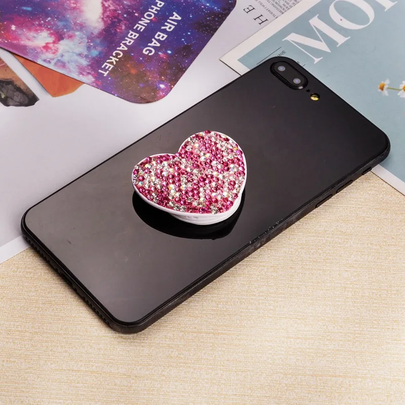 color heart diamond Multi-Function Phone Holder Grip Mount Socket Air Bag Bracket for mobile phone.20pcs/lot