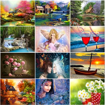 

5D diamond painting landscape character flower DIY diamond embroidery mosaic home decoration pattern handmade new year gift