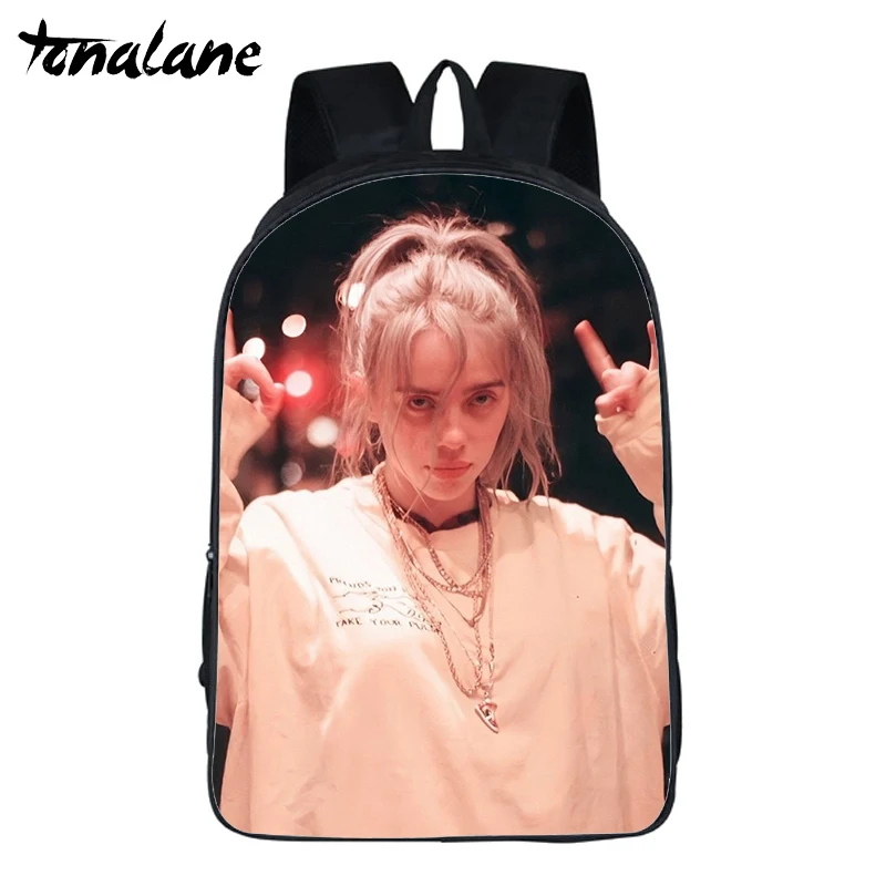 Billie Eilish поп-рюкзак со звездами, детские школьные сумки, рюкзак в стиле хип-хоп для девочек-подростков, повседневный рюкзак для мальчиков, повседневные дорожные сумки - Цвет: 19