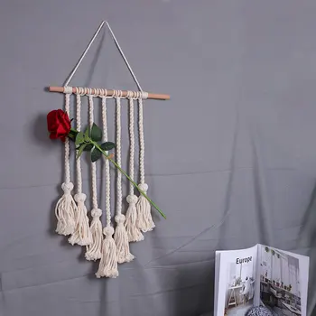 

1PC Handmade Boho Tapestry Cotton Wall Art Decoration Bohemian Macrame Knot Tapestry Home Room Decor Wall Hangings Accessories