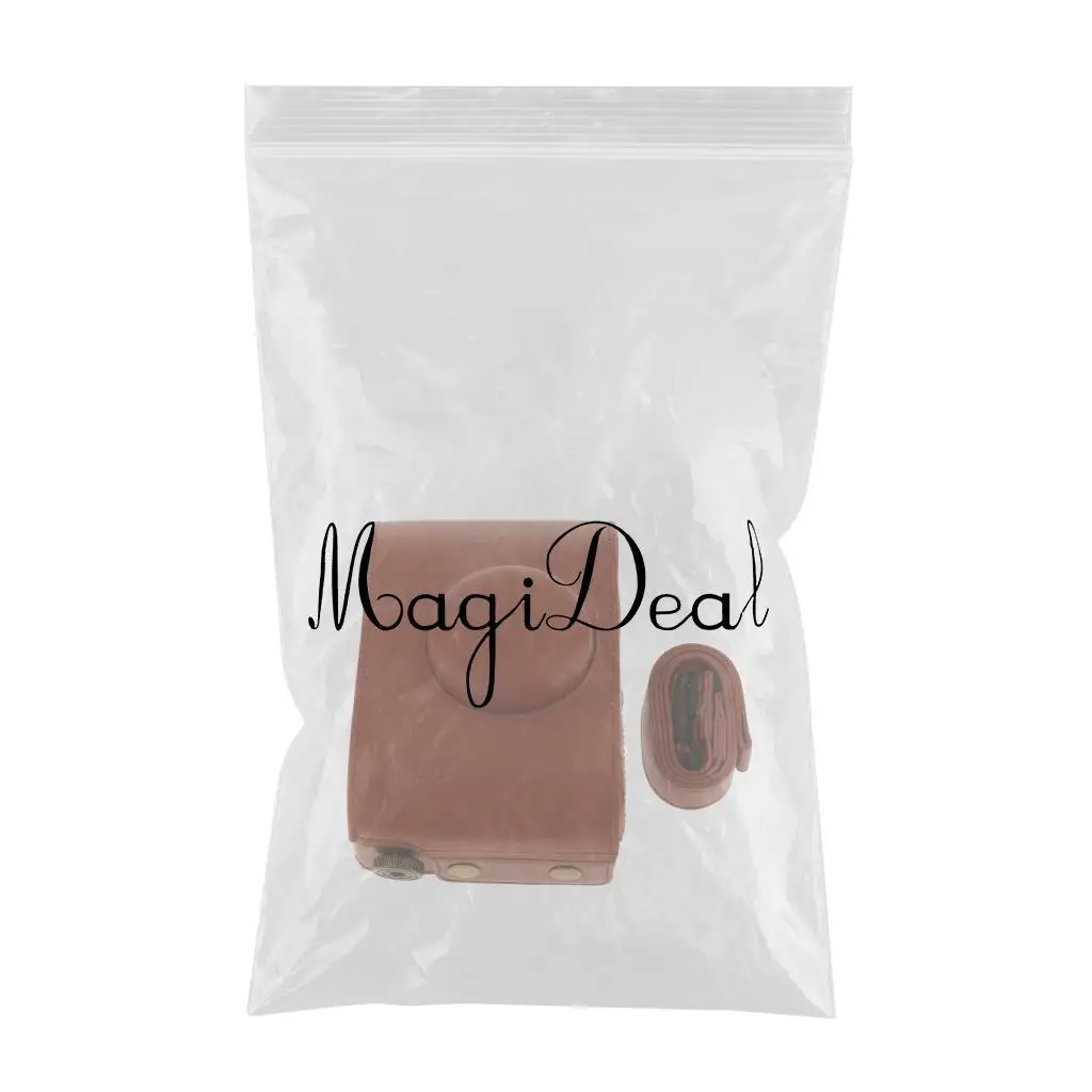 Protective Cover Case Storage Travel Bag with Adjustable Strap For Lomo Automat Instax Camera  - Brown