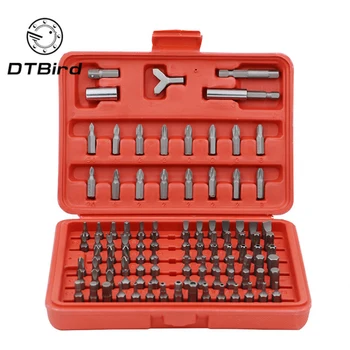 

100Pcs Set Tools Box Magnetic Bit Set Screwdriver Holder Torx Hex Star Spanner Screws Security Tamper Proof Bit Tool