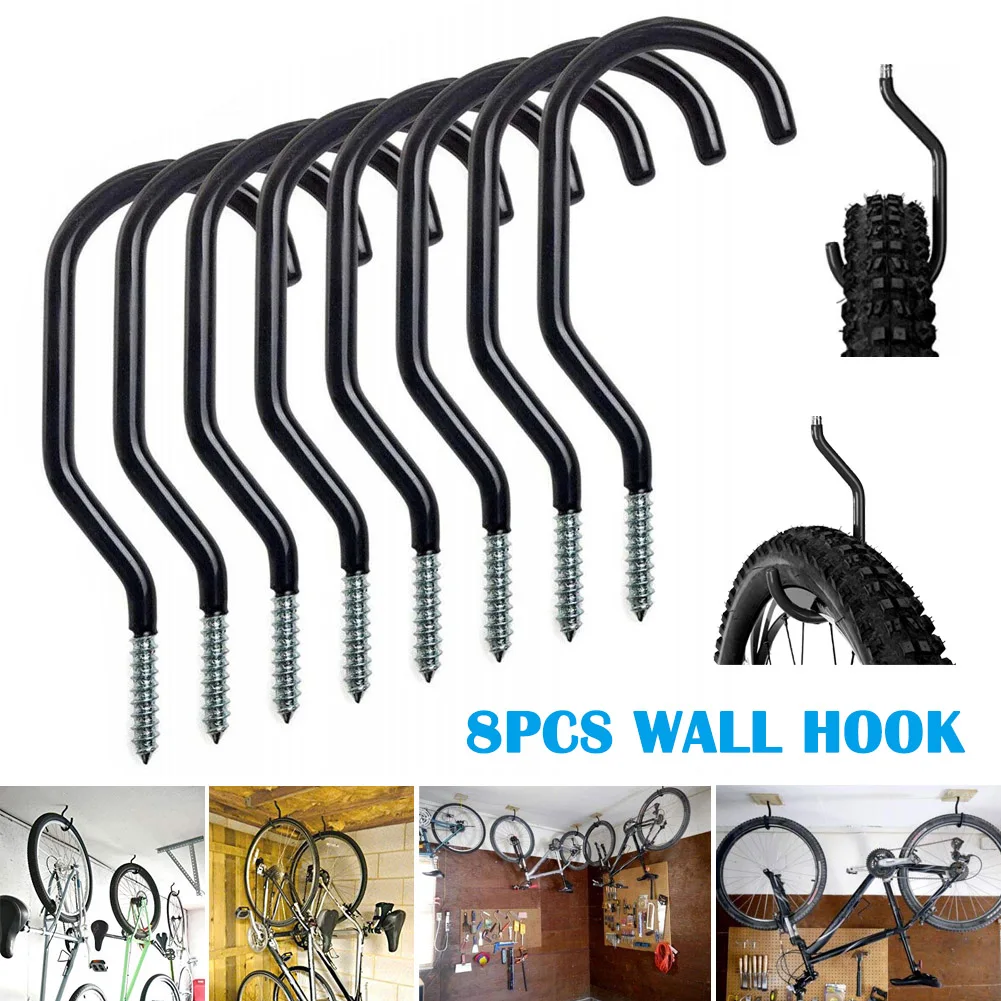 

8pcs Heavy Duty Multipurpose Utility Storage Bike Hook Space Maximizer Wall Mount Bicycle Hang S7 #5