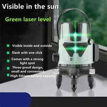 Niveau laser 2/3/5 lignes auto nivelant 360 ° lasers verts rotatifs faisceau mince horizontal et vertical niveau laser pour intérieur extérieur