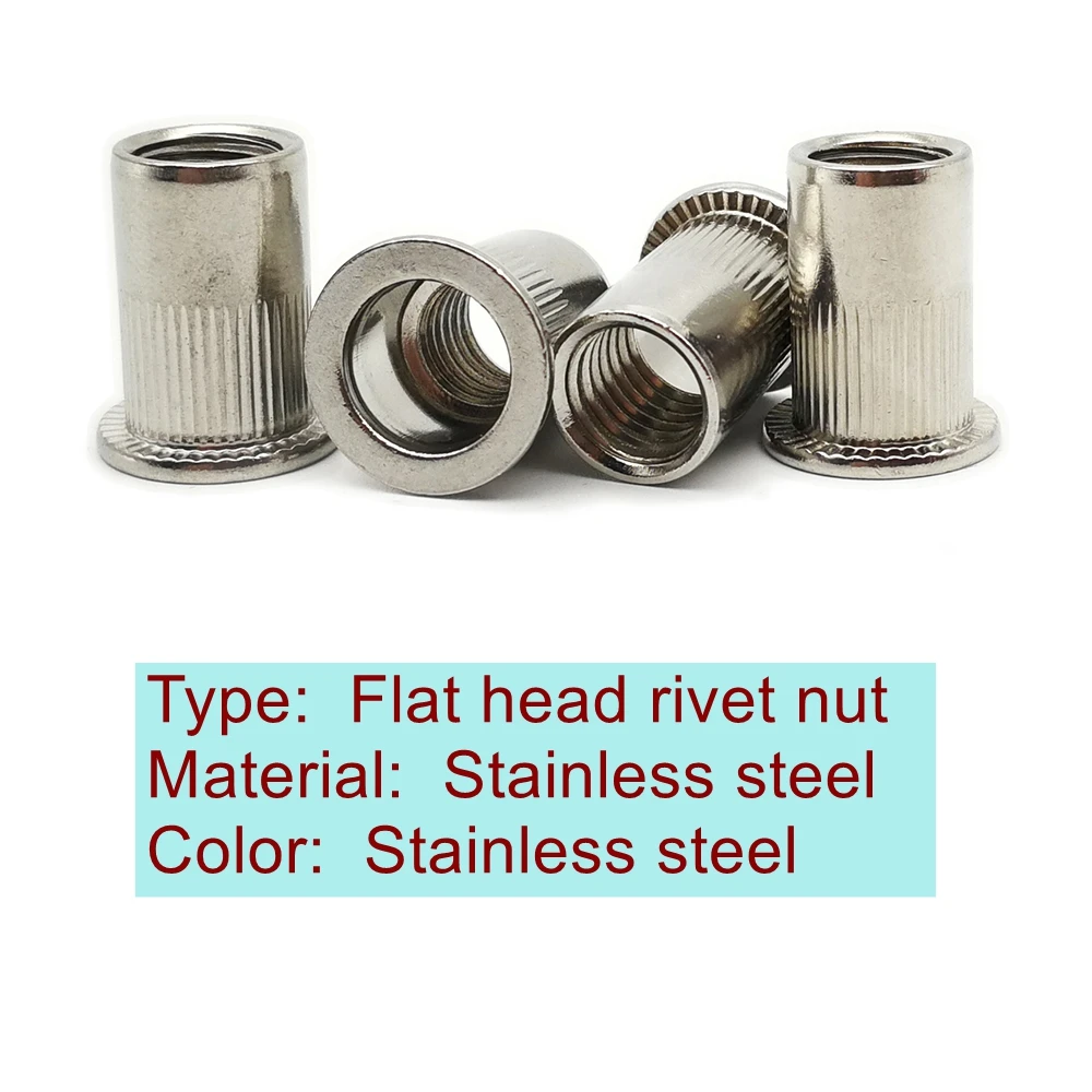 Stainless Steel Rivet Nut Sus304 Flat Head Hex Round Countersink Head