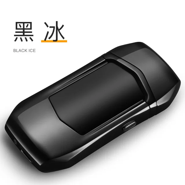 USB Зажигалка Rechargeble прикуриватель с игровым экраном narguile Автомобильная форма отпечатков пальцев курительная электрическая зажигалка для сигарет - Цвет: black with box